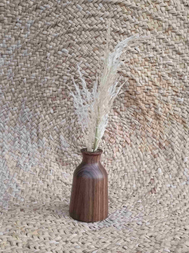 گلدان خراطی چوب گردو سیاه
